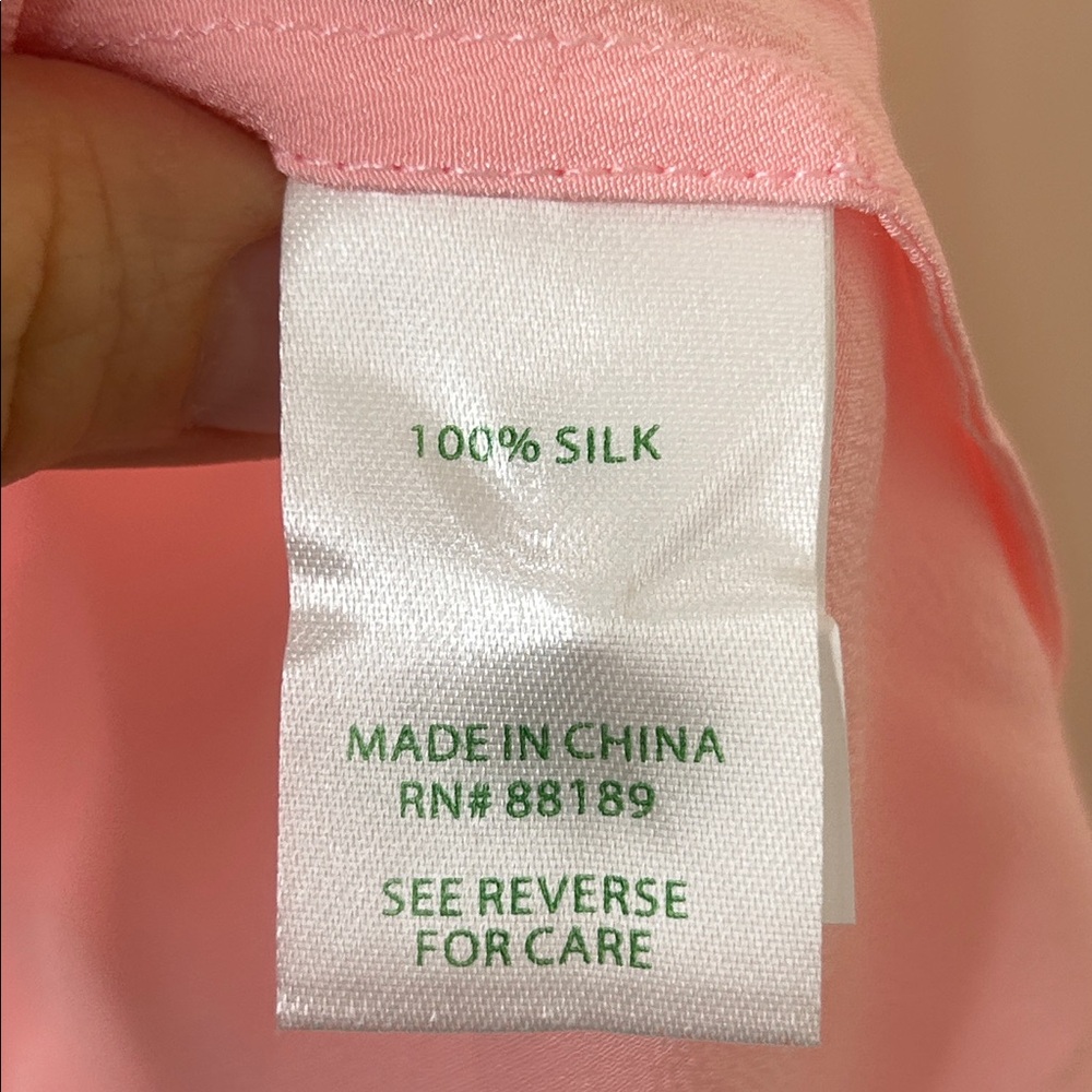 LILLY PULITZER Elsa Silk Top Light Pink Size Large - Picture 11 of 16